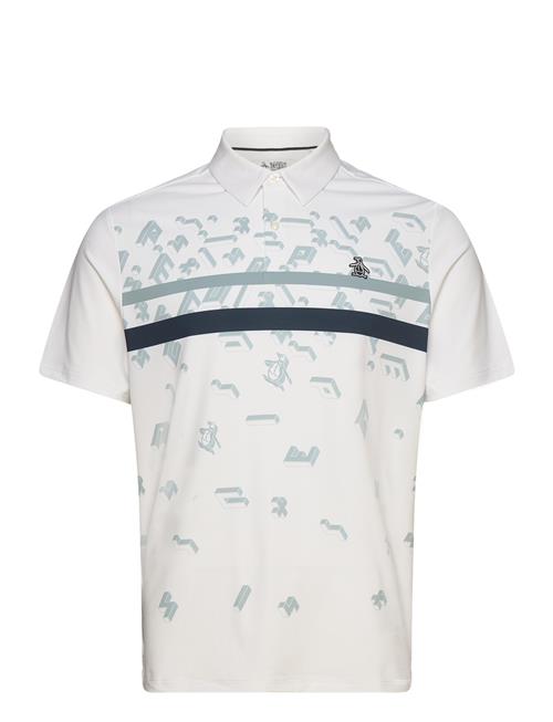 Got Game Engineered Stripe Novelty Print Polo Original Penguin Golf White