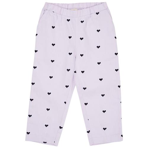 Copenhagen Colors Twill Heart Pants Lavender med Navy Hearts | Lilla | 80 cm