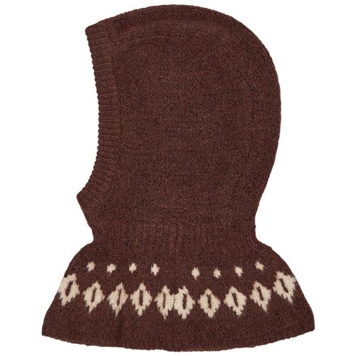 Copenhagen Colors Balaclava i Dark Brown og Cream | Brun | 44/46 cm