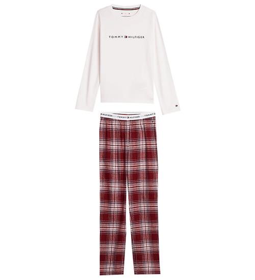 Se Tommy Hilfiger Tommy Hilfiger Nattøj - PJ Print - Ancient White/Plaid Check Rou ved KidsWorld