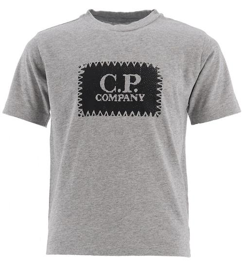 C.P. Company C.P. Company T-shirt - GrÃ¥meleret m. Sort