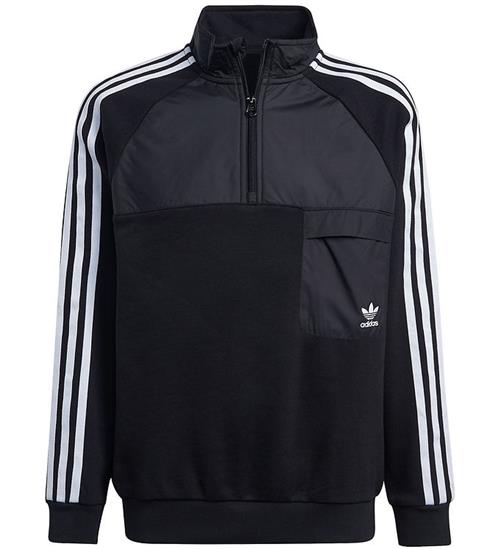 adidas Originals Sweatshirt m. LynlÃ¥s - Sort m. Hvid