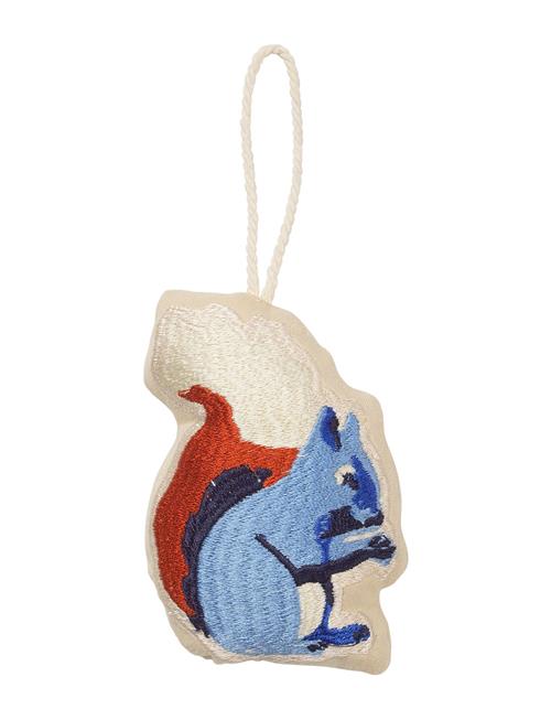 Broste Copenhagen Squirrel Embroidered Ornament Broste Copenhagen Patterned