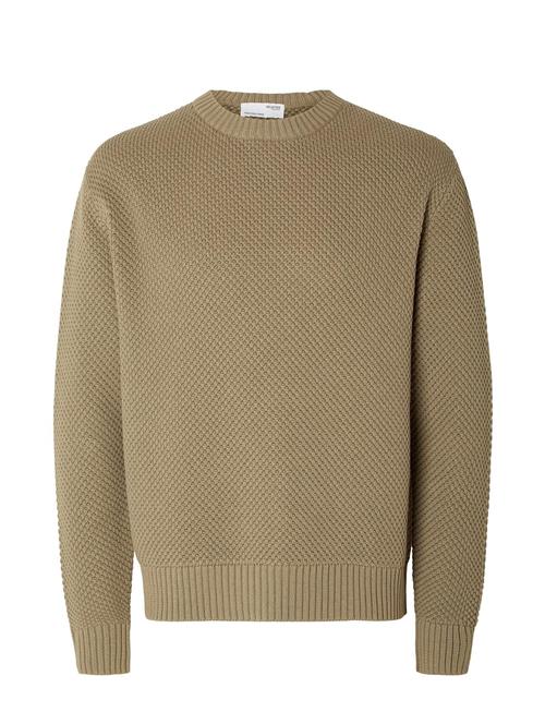 Selected Homme Slhbert Relaxed Ls Knit Stu Crew Neck W Selected Homme Beige