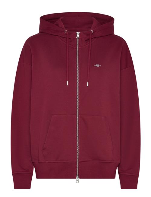 GANT Rel Shield Zip Hoodie GANT Burgundy