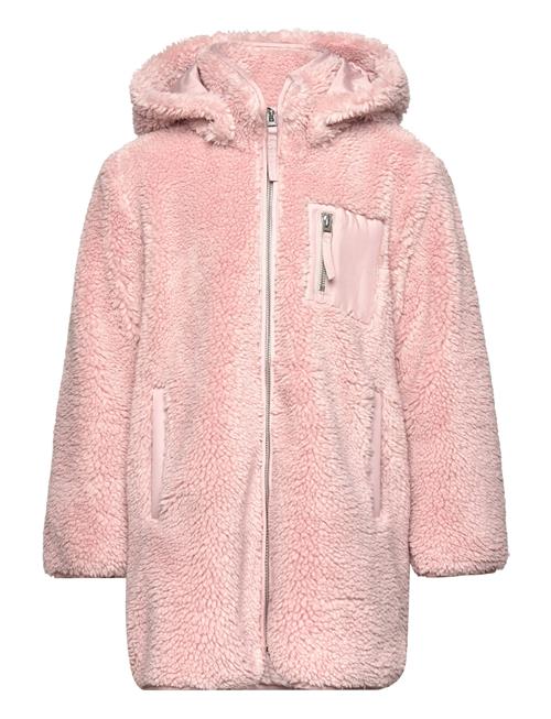 Se Kids Only Kognewsascha Sherpa Hood Jacket Cp Otw Kids Only Pink ved Booztlet