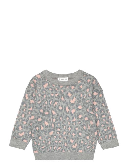 Mango Printed Knitted Sweatshirt Mango Grey