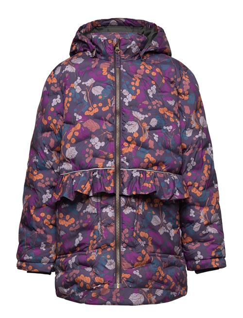 Long Puffer Jacket Aop Rec. Mikk-line Navy