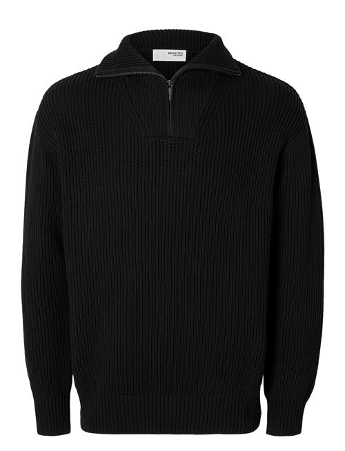 Selected Homme Slhdry Ls Knit Relaxed Half Zip Selected Homme Black