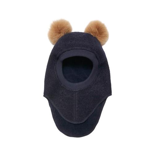 Huttelihut Balaclava m. Alpaca Pompoms Dark Navy | Marine blå | 12-24 months