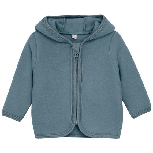 Se Huttelihut Jakke Ears Wool Fleece (S) Stormy Weather | Grå | 68 cm ved Babyshop