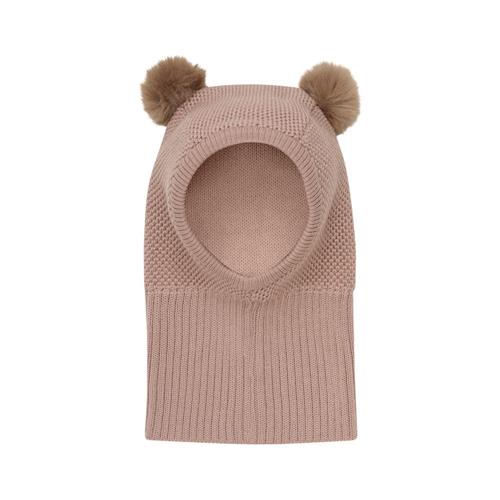 Huttelihut Balaclava Windstop m. Pomponer Mahogany Rose | Lyserød | 12-24 months