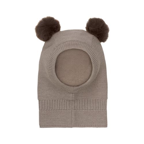 Huttelihut Balaclava Windstop m. Pompomer Brown Melange | Brun | 0-12 months