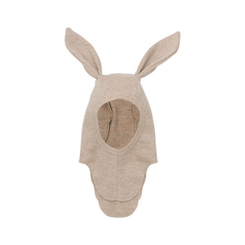 Huttelihut Balaclava Ears Wool Rib Camel Melange | Brun | 86/92 cm