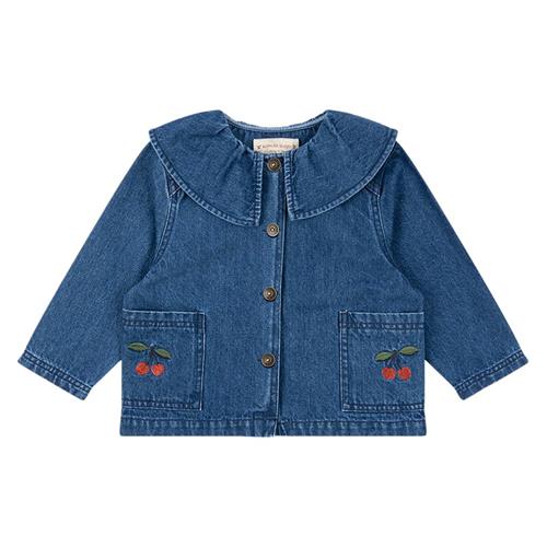 Se Konges Sløjd Magot Denim Shirt Gots - Denim Blue Cherry | Blå | 5-6 years ved Babyshop