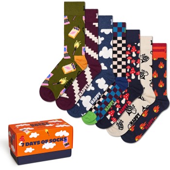 Happy socks Strømper 7P A Wild Week Socks Gift Set Flerfarvet bomuld Str 41/46