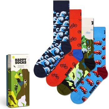 Happy socks Strømper 4P Out And About Socks Gift Set Flerfarvet Str 41/46