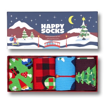 Happy socks Strømper 4P Santas Workshop Socks Gift Set Flerfarvet bomuld Str 36/40