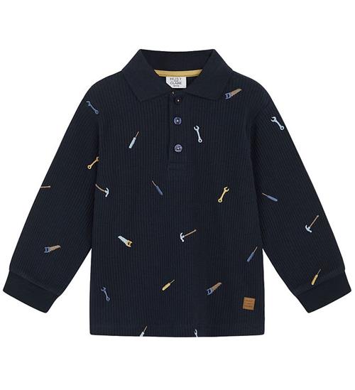 Se Hust and Claire Polobluse - Rib Stevie - Navy m. VÃ¦rktÃ¸j ved KidsWorld