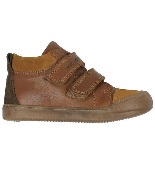 Pom Pom Pom Pom Sko - Sneaker Velcro - Dark Camel