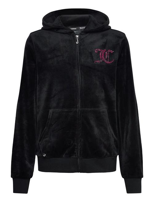 Se Juicy Couture Luxe Diamante Zip Thru Hoodie Juicy Couture Black ved Booztlet