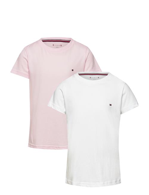 Se Tommy Hilfiger 2 Pk Ss Tee Tommy Hilfiger Pink ved Booztlet