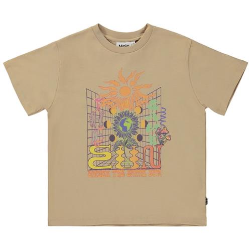 Se Molo GOTS Rodney T-shirt Ridge | Beige | 128 cm ved Babyshop