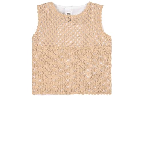 Il Gufo Strikket Tanktop Beige | Beige | 10 years