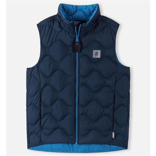 Se Reima Furu Ned Vest Navyblå | Marine blå | 134 cm ved Babyshop