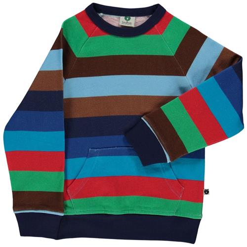 Småfolk Stribet Sweatshirt Medieval Blue | Blå | 5-6 years