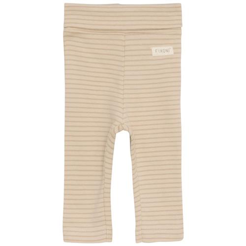 Fixoni GOTS Stribede Leggings Doeskin | Beige | 56 cm