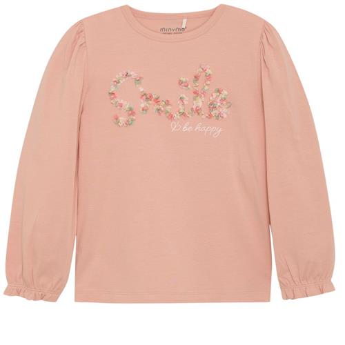 Se Minymo Langærmet T-shirt Peach Beige | Lyserød | 98 cm ved Babyshop