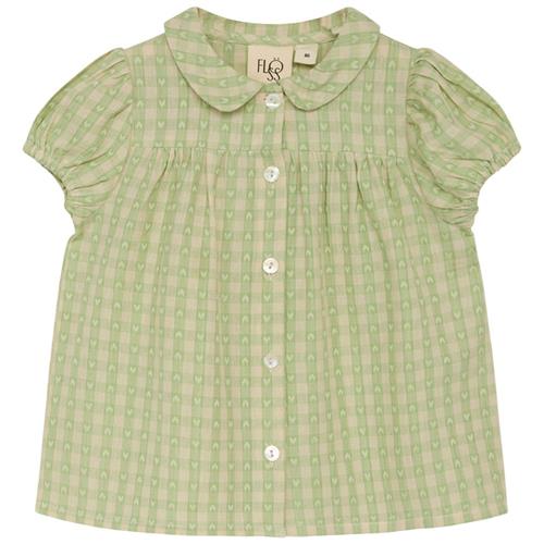 Flöss Stella Bluse Lime Gingham | Grønn | 80 cm