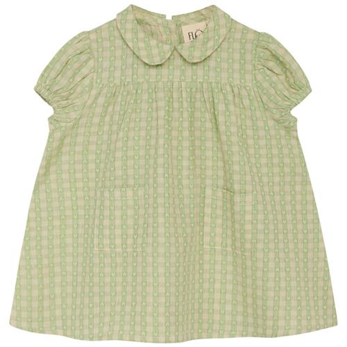 Flöss Stella Kjole Lime Gingham | Grønn | 80 cm