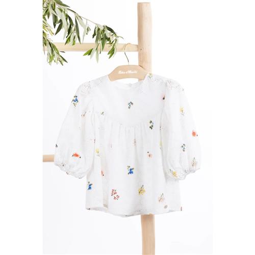 Tartine et Chocolat Hibiscus Blomstret Bluse Hvid | Hvid | 2 years