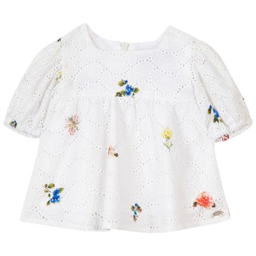 Tartine et Chocolat Hibiscus Blomstret Bluse Hvid | Hvid | 4 years