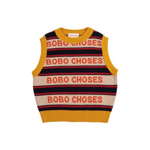 Bobo Choses Stripes Strikket Vest Multicolor | Gul | 12-13 years