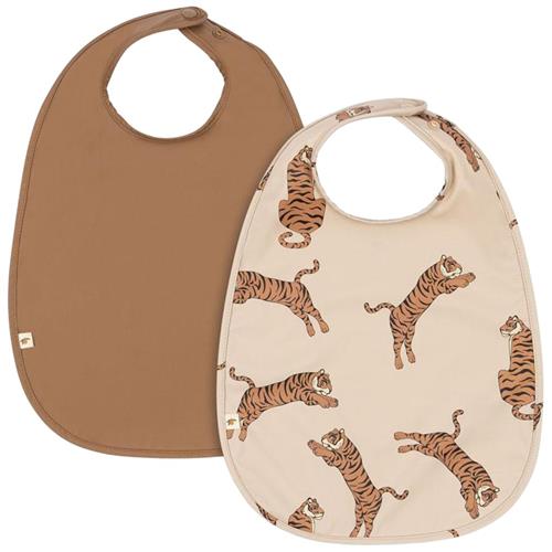 Konges Sløjd 2 Pack Dinner Bib Tiger/Toasted Coconut | Brun | 0