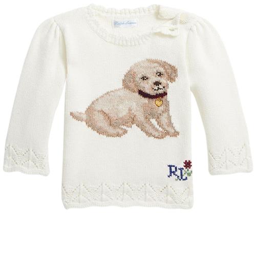 Se Ralph Lauren Strikket Trøje Cremefarvet |  | 9 months ved Babyshop