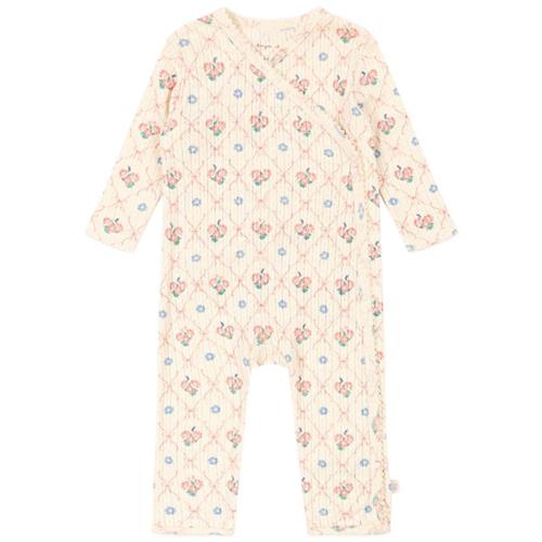 Konges Sløjd Minnie Newborn Onesie Gots - Fleur Decor | Hvid | 3 months