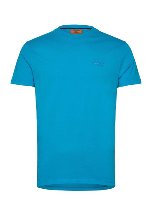 Se Superdry Essential Logo Emb Neon Tee Superdry Blue ved Booztlet