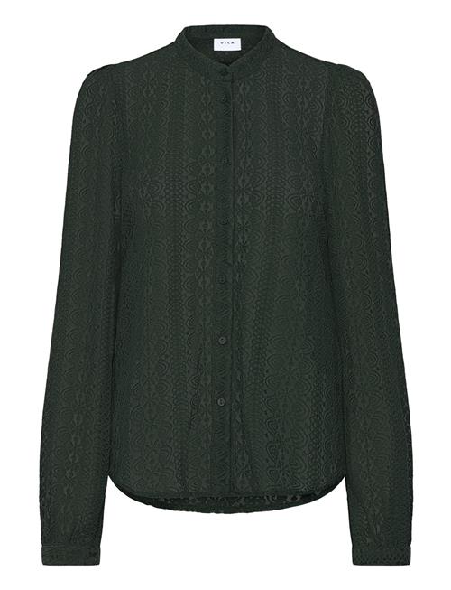 Se Vila Vichikka Lace L/S Shirt- Noos Vila Green ved Booztlet