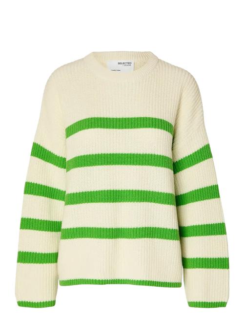 Slfbloomie Ls Knit O-Neck Noos Selected Cream
