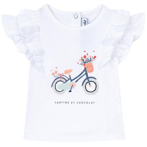 Tartine et Chocolat Baby T-shirt Med Volanter Hvid | Hvid | 6 months