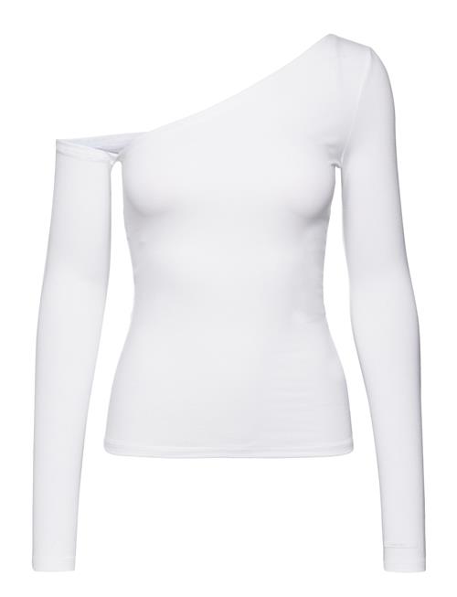 Se Calvin Klein Cotton Modal Off Shoulder Ls Top Calvin Klein White ved Booztlet