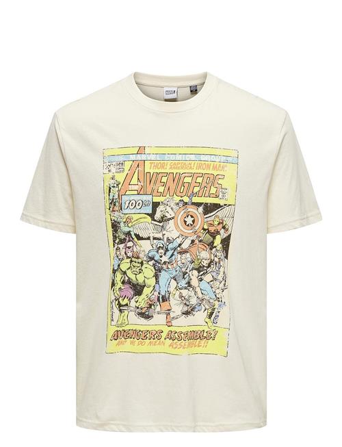 ONLY & SONS Onsmarvel Life Lic Reg Ss Tee ONLY & SONS Cream