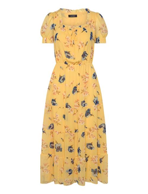 Lauren Ralph Lauren Floral Georgette Puff-Sleeve Midi Dress Lauren Ralph Lauren Yellow