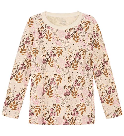 Hust and Claire Bluse - Uld/Bambus - Abbelin - Orchid m. Blomste