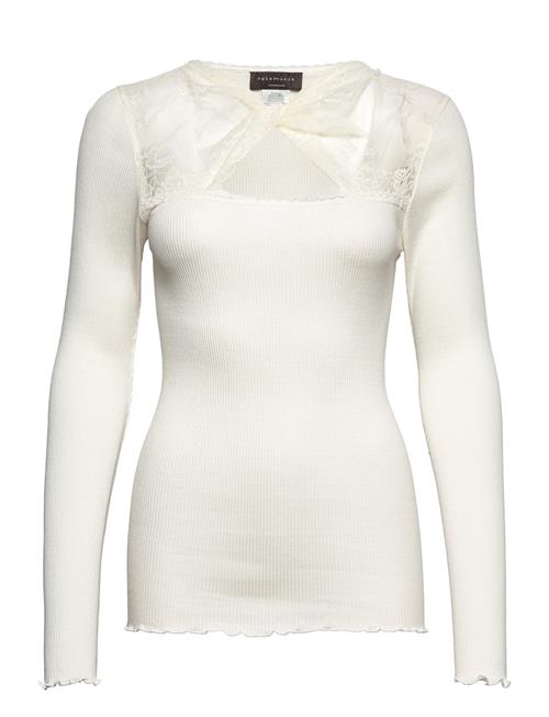 Se Rosemunde Silk T-Shirt W/ Lace Rosemunde White ved Booztlet