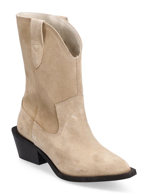 Bianco Biamona Western Boot Mid Suede Bianco Beige